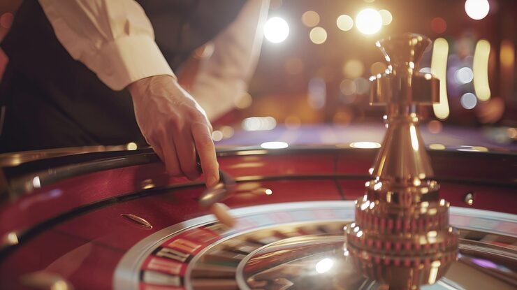 Live dealer table in demo mode with virtual credits